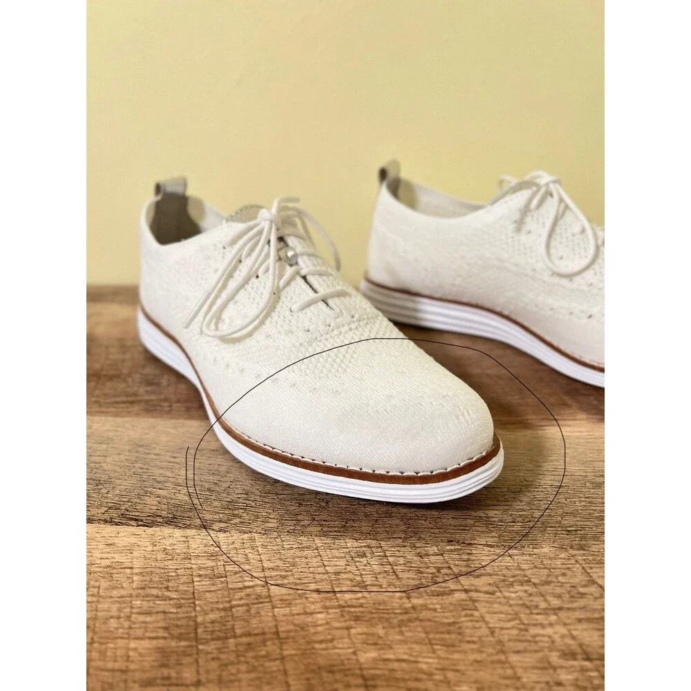 Cole Haan GrandPro Stitchlite Oxford Shoes White Knit 8.5B Women’s Lightweight - Picture 8 of 8